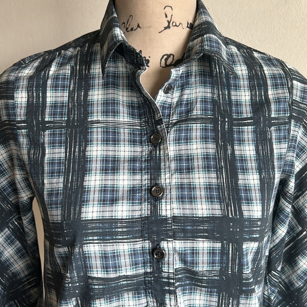 Burberry Brit Plaid Blue White Tunic Size XS - Picture 7 of 16